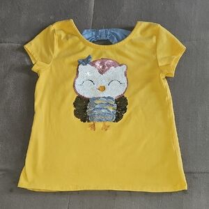 Yellow Kids Shirt with Owl Design